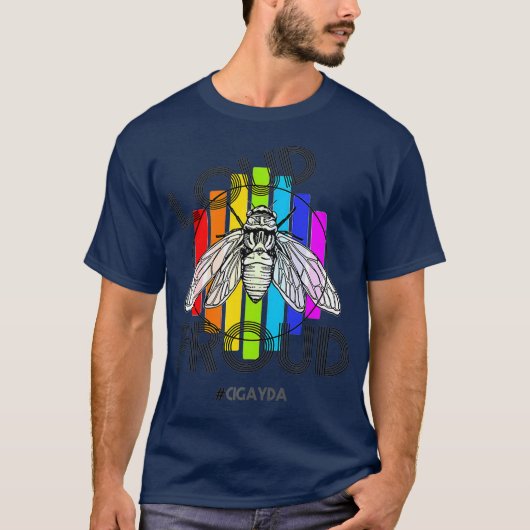 Cigayda LGBT Pride Cicada Brood X 2021 Insect T-shirt (Voorkant)