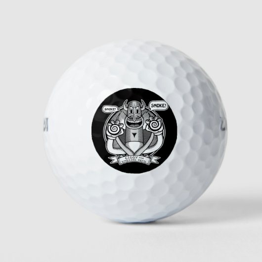 Ciggy zegt rook! golfballen (Voorkant)