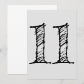 cijfer 11 gigantisch manuscript kaart (Voorkant / Achterkant)