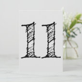 cijfer 11 nummer elf groot manuscript kaart (Staand voorkant)