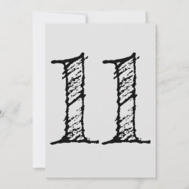 cijfer 11 nummer elf groot manuscript kaart