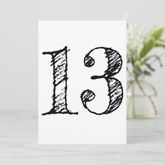 cijfer 13 gigantisch manuscript kaart (Staand voorkant)