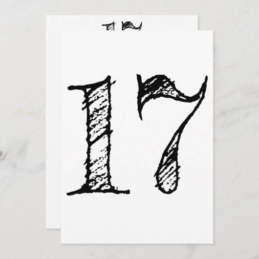 cijfer 17 17 manuscript reus kaart (Voorkant / Achterkant)