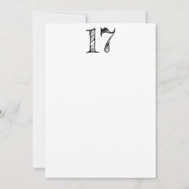 cijfer 17 nummer zeventien reusachtig handschrift kaart