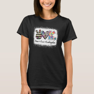 Cijfer Leraar Vrede Liefde Kindergarten Team Kinde T-shirt