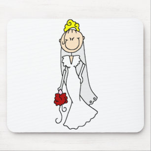 Cijfer Mousepad van de Stok van de bruid het Blond Muismat