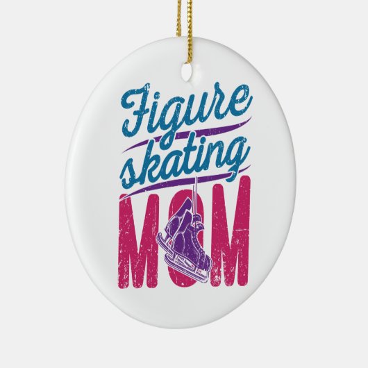 Cijfer Skating Mama Ice Skating Mama Keramisch Ornament (Rechts)