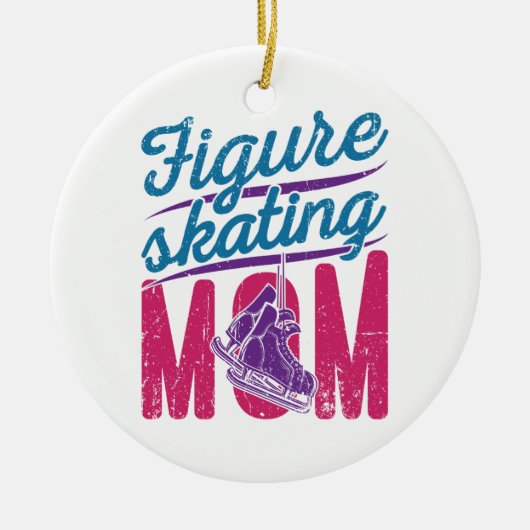 Cijfer Skating Mama Ice Skating Mama Keramisch Ornament (Voorkant)