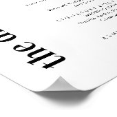 Cijfer Vet Modern Huwelijk Bar Menu Bord Poster (Hoek)