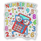 Cijferdag 2026 Leuke Wiskunde Sticker voor Kindere (Voorkant)