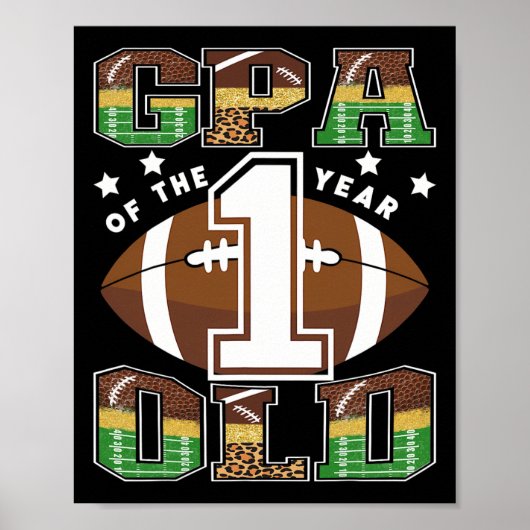 Cijfergemiddelde van de 1 jaar oude voetbal 1e jaa poster (Voorkant)