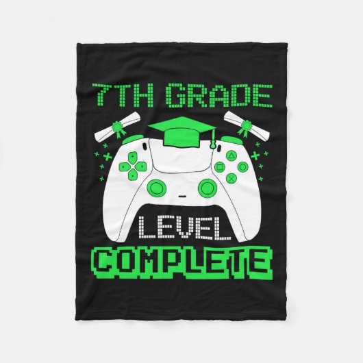 Cijferniveau Compleet Gamer 7e klas afstudeergesch Fleece Deken (Voorkant)