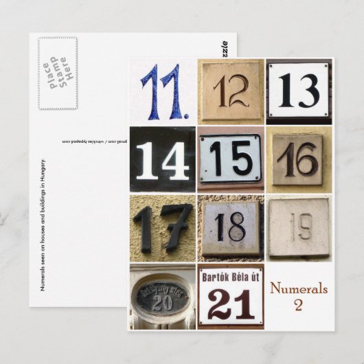 Cijfers 2 briefkaart (Voorkant / Achterkant)