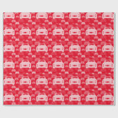 Cijfers Car Car Pattern Red Wrapping Paper Cadeaupapier (Vlak)