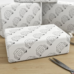 Cijfers Car Car Traffic Grey Wrapping Paper Cadeaupapier