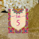 Cijfers Cerise mandala rangoli-tabel<br><div class="desc">Cerise mandala rangoli tabelnummers. Levendige kleuren die passen bij de vibe.</div>