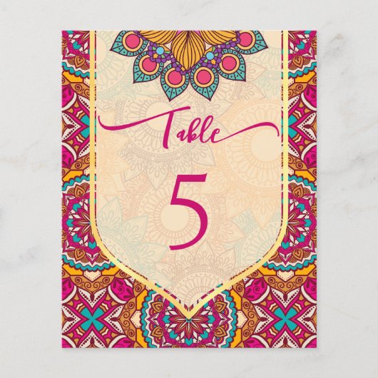 Cijfers Cerise mandala rangoli-tabel (Voorkant)