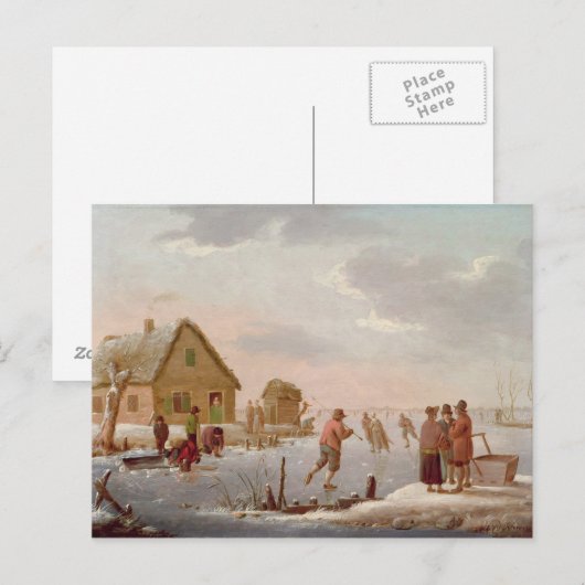 Cijfers die in een Landschap van de Winter Briefkaart (Voorkant / Achterkant)