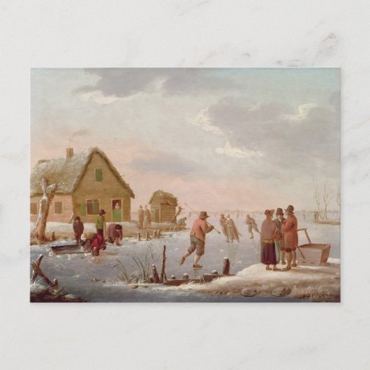 Cijfers die in een Landschap van de Winter Briefkaart (Voorkant)