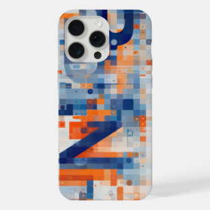 Cijfers en letters ingebed in kleine vierkanten iPhone 15 pro max case