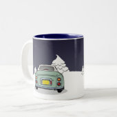 Cijfers Figmas Holiday Green Figaro Tweekleurige Koffiemok (Voorkant links)