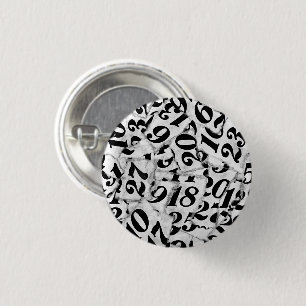 Cijfers Figuren Type Collage Kunst Speld Ronde Button 3,2 Cm