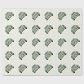 Cijfers Funny Emerald Green Figaro Cadeaupapier (Vlak)