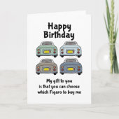 Cijfers Funny Koop me een Figaro Auto Birthday Kaart (Voorkant)