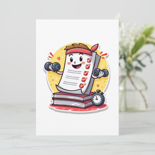 Cijfers geven is mijn cardio cadeau voor leraren kaart (Staand voorkant)