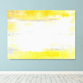 'Cijfers' Grijs en Geel Abstract Art Canvas Print (Insitu (Houten vloer))