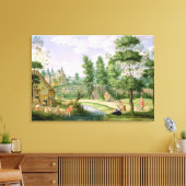 Cijfers in de ronden van een Huis van het land Canvas Afdruk (Insitu (Woonkamer))