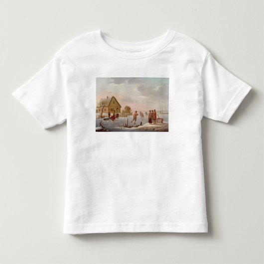 Cijfers in een winterlandschap kinder shirts (Voorkant)