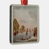 Cijfers in een winterlandschap metalen ornament (Rechts)