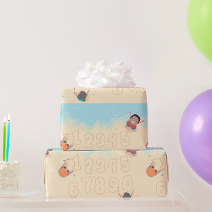 Cijfers in het zand cadeaupapier