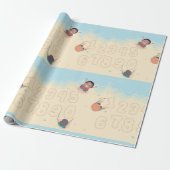 Cijfers in het zand cadeaupapier (Uitgerold)