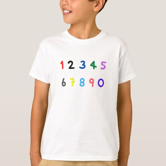 cijfers leren t-shirt (Voorkant)