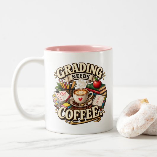Cijfers Maken Koffie Nodig Docent Mok (Met donut)