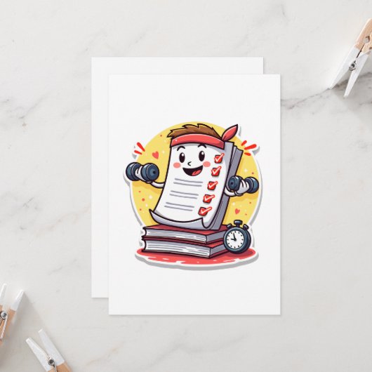 Cijfers Oordelen Is Mijn Cardio cadeau voor lerare Kaart (Voorkant / Achterkant in situ)