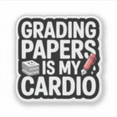 Cijfers Oordelen Is Mijn Cardio Leraar Citaat Sticker (Voorkant)