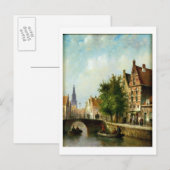 Cijfers op een kanaal in Amsterdam (olie op het pa Briefkaart (Voorkant / Achterkant)