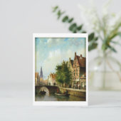 Cijfers op een kanaal in Amsterdam (olie op het pa Briefkaart (Staand voorkant)