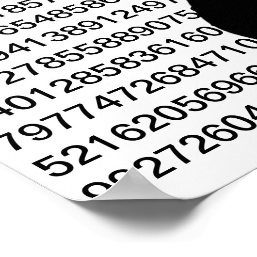 Cijfers van het poster van Pi (Hoek)