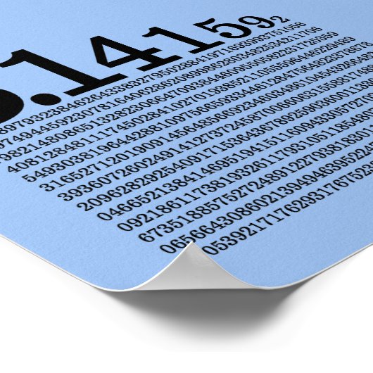 Cijfers van Pi Poster (Hoek)