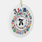 Cijfers van Pi Vorm een Kleurrijke Spiral Keramisch Ornament (Rechts)