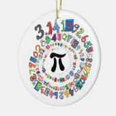 Cijfers van Pi Vorm een Kleurrijke Spiral Keramisch Ornament (Links)