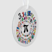 Cijfers van Pi Vorm een Kleurrijke Spiral Ornament (voorkant)