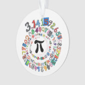 Cijfers van Pi Vorm een Kleurrijke Spiral Ornament (voorkant)