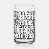 Cijfers Zwart Wit Blikvorm Glas (Voorkant)
