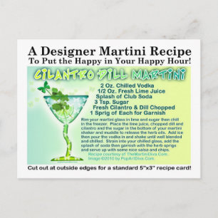 Cilantro Dill Martini Recipe Briefkaart