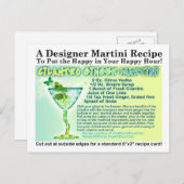 Cilantro Ginger Martini Recipe Briefkaart (Voorkant / Achterkant)